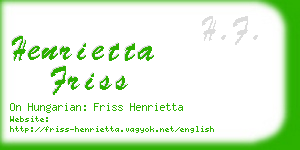 henrietta friss business card